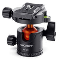 K&F CONCEPT KF31.023V3 360 Degree Rotating Panoramic Metal Tripod Ball Head with 1/4 Inch Quick Release Plate, KF31.023V3