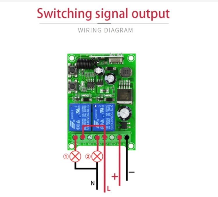 DC 12V 24V 48V Universal Electric Door RF Wireless Remote Control Relay Receiver Set
