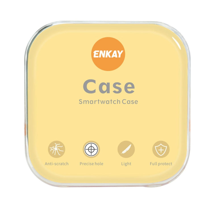 For Samsung Galaxy Watch4/5 44mm ENKAY Hat-Prince Waterproof Full Coverage PC Frame + 9H Tempered Glass Case