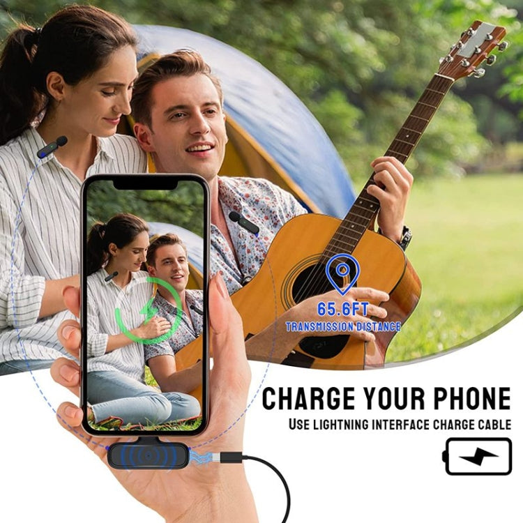 One by Two Wireless Lavalier Microphone Wireless Noise Reduction Microphone with Charging Case, Port: 8 Pin