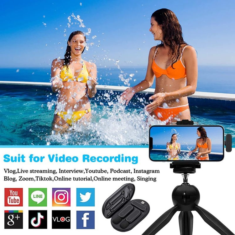 One by Two Wireless Lavalier Microphone Wireless Noise Reduction Microphone with Charging Case, Port: 8 Pin