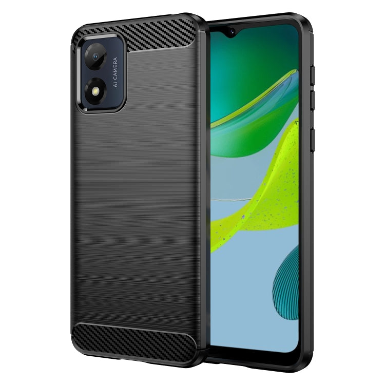 For Motorola Moto E13 Brushed Texture Carbon Fiber TPU Phone Case(Black)