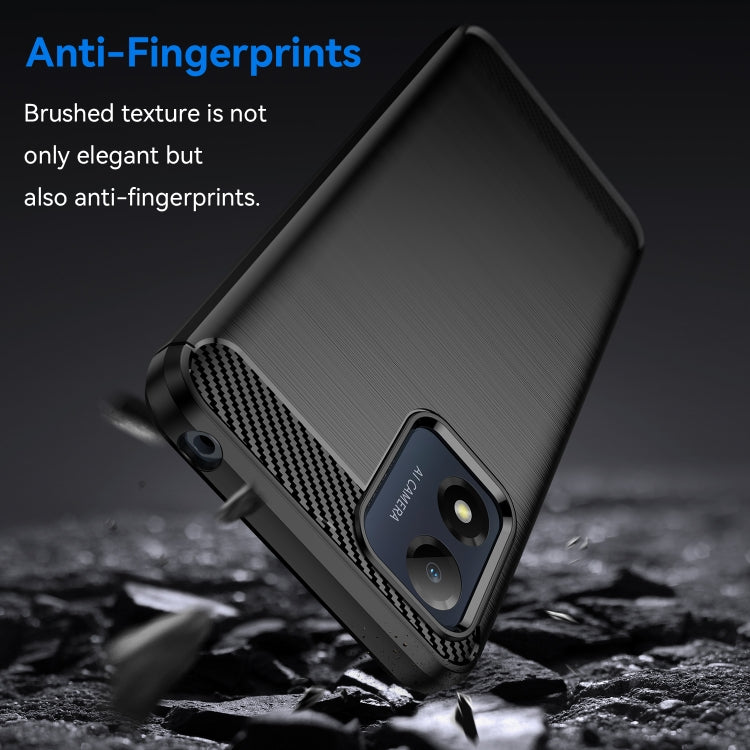 For Motorola Moto E13 Brushed Texture Carbon Fiber TPU Phone Case(Black)