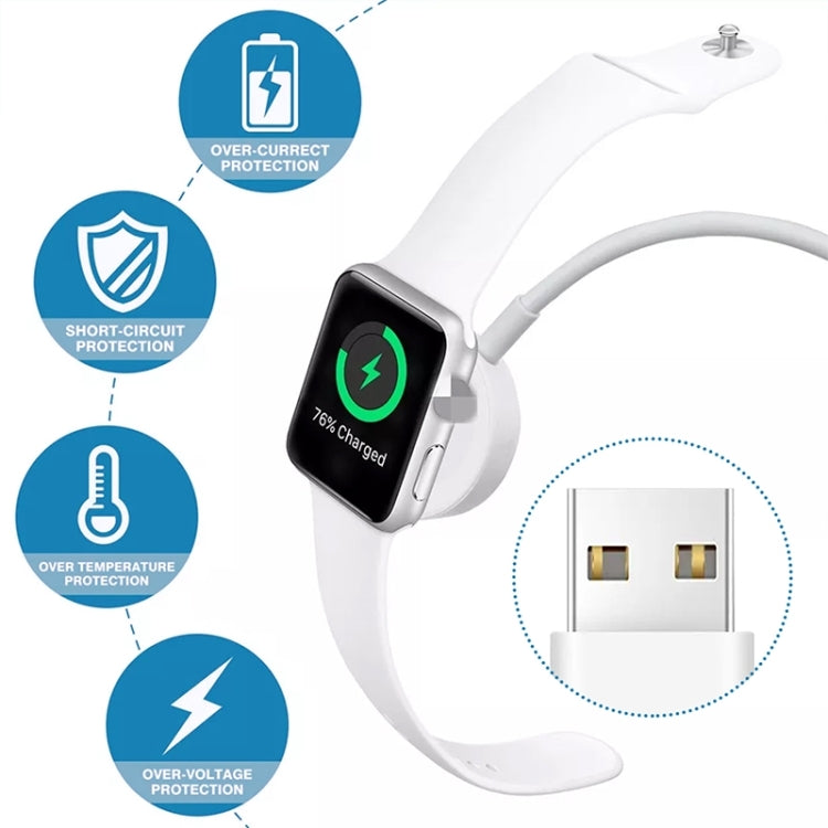 1m USB Magnetic Fast Charger Charging Cable for Watch Apple Series Ultra/8/7/6/SE/SE2/5/4/3/2(White)