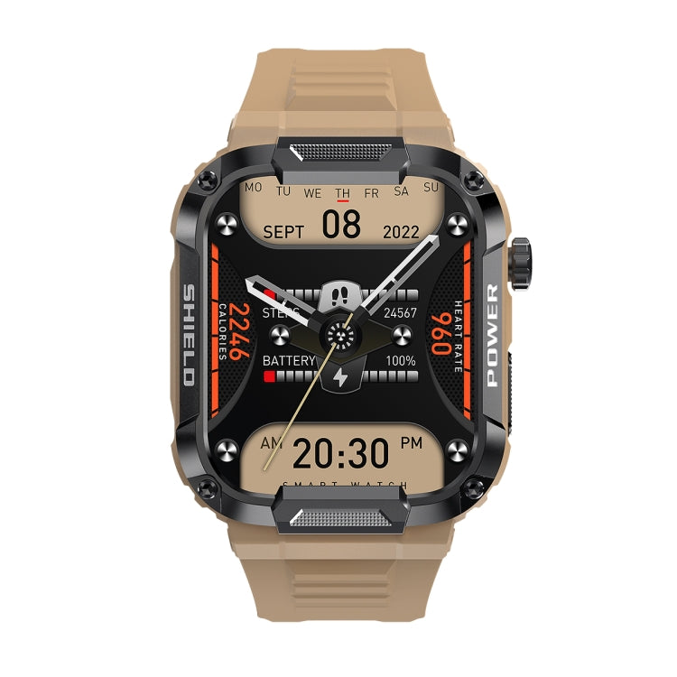 MK66 1.85 inch Color Screen Smart Watch,Support Heart Rate Monitoring / Blood Pressure Monitoring(Yellow)