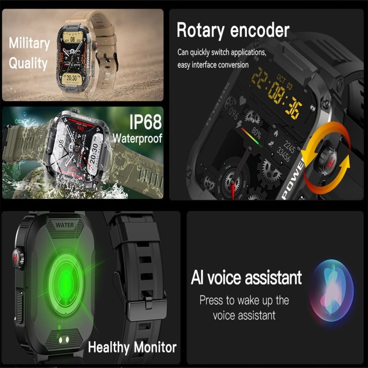 MK66 1.85 inch Color Screen Smart Watch,Support Heart Rate Monitoring / Blood Pressure Monitoring(Yellow)