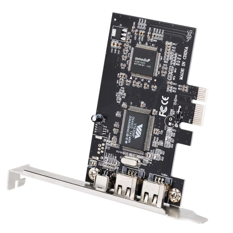 PCI-E 3 Ports 1394a 1394b Firewire Expansion Card 2 x 6 Pin + 1 x 4 Pin for Desktop PC, 1394a+1394b