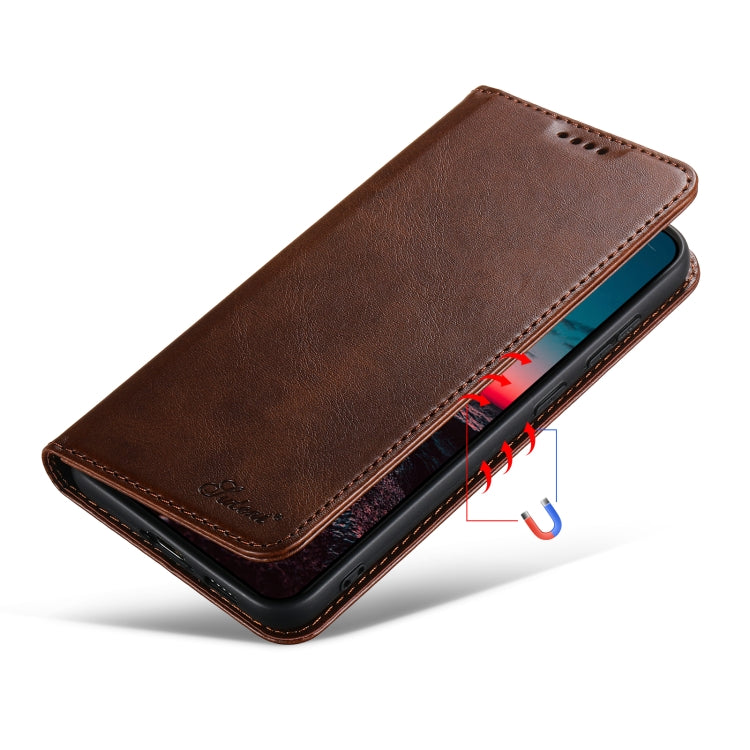 For Samsung Galaxy S23+ 5G Suteni Calf Texture Horizontal Flip Leather Phone Case(Brown)