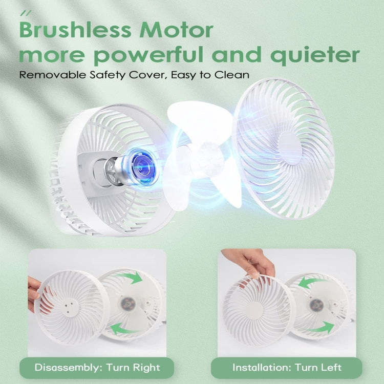 Multifunctional LED Rechargeable Outdoor Portable Tent Camping Fan(White)