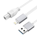 1m 8 Pin to USB + MIDI Electronic Music Instrument & OTG & Charging Multifunctional Cable Compatible with iOS 10-14, MIDI + OTG