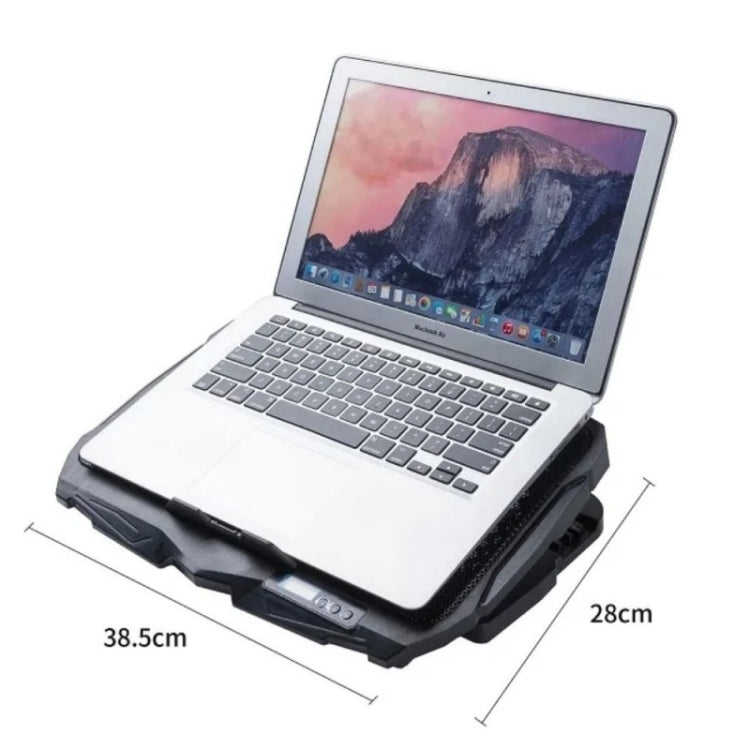 S18 Aluminum Four Fans Gaming Laptop Cooling Pad Foldable Holder with Wind Speed Display(Red)