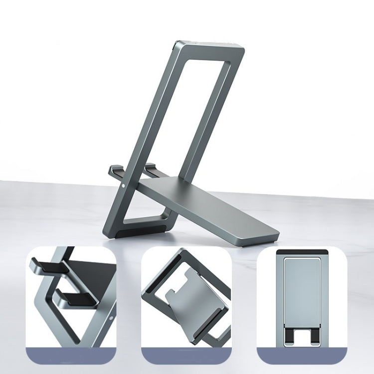 H18 Multifunctional Portable Phone Tablet Desktop Folding Stand(Silver)