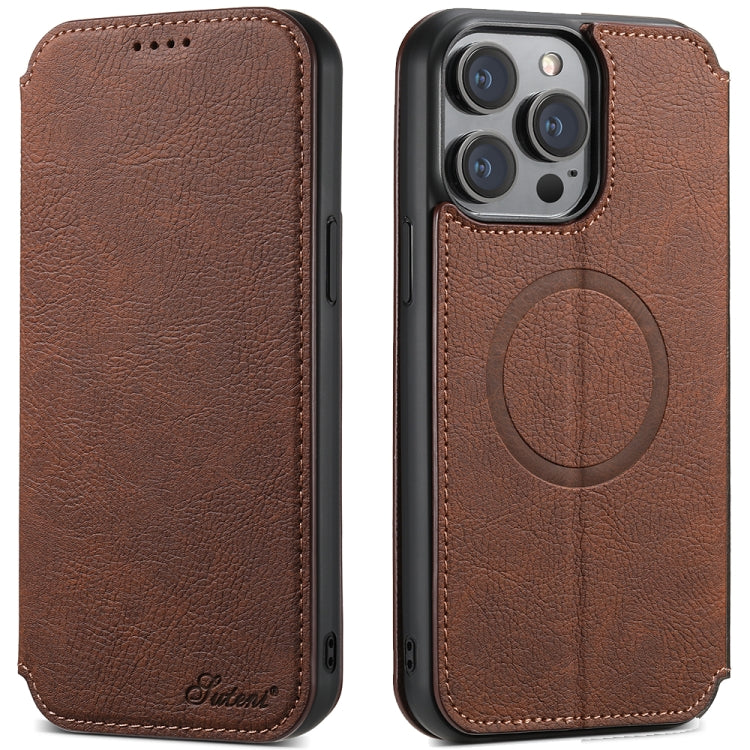 Suteni J06 Multifunctional Leather Magnetic Magsafe Phone Case, For iPhone 14 Pro Max