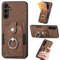 For Samsung Galaxy A14 5G Retro Skin-feel Ring Card Wallet Phone Case(Brown)