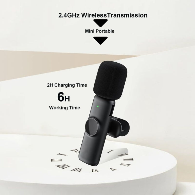 One by Two Wireless Lavalier Lapel Microphone for Android Phone & Computer with USB-C / Type-C Receiver