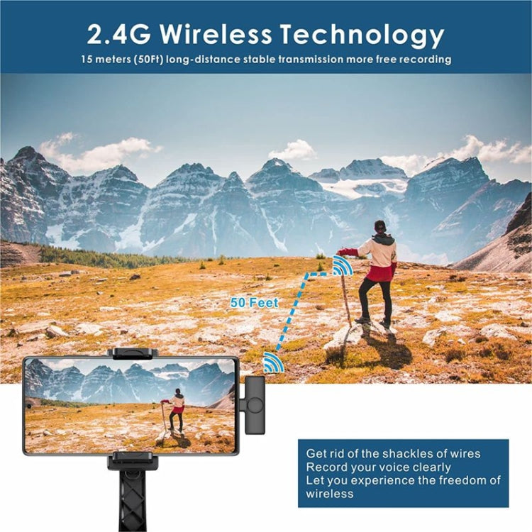 One by One Wireless Lavalier Lapel Microphone for Android Phone & Computer with USB-C / Type-C Receiver