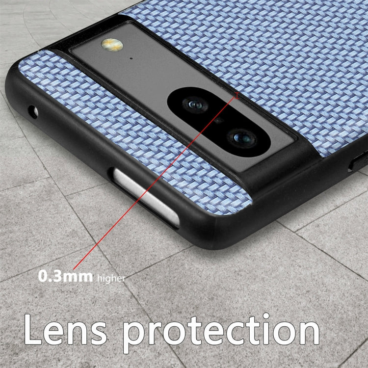 For Google Pixel 7A Carbon Fiber Texture Leather Back Cover Phone Case(Black)