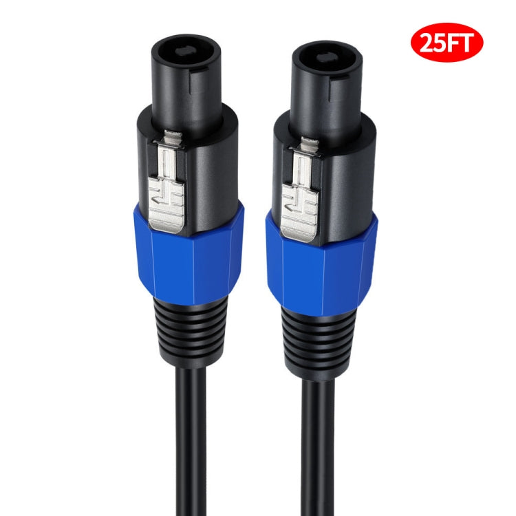 JUNSUNMAY Speakon Male to Speakon Male Audio Speaker Adapter Cable with Snap Lock, Length:25FT