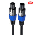 JUNSUNMAY Speakon Male to Speakon Male Audio Speaker Adapter Cable with Snap Lock, Length:25FT