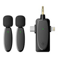 3 in 1 Mini Wireless Lavalier Microphones for iPhone / Android / Camera with Noise Reduction Function, One by Two
