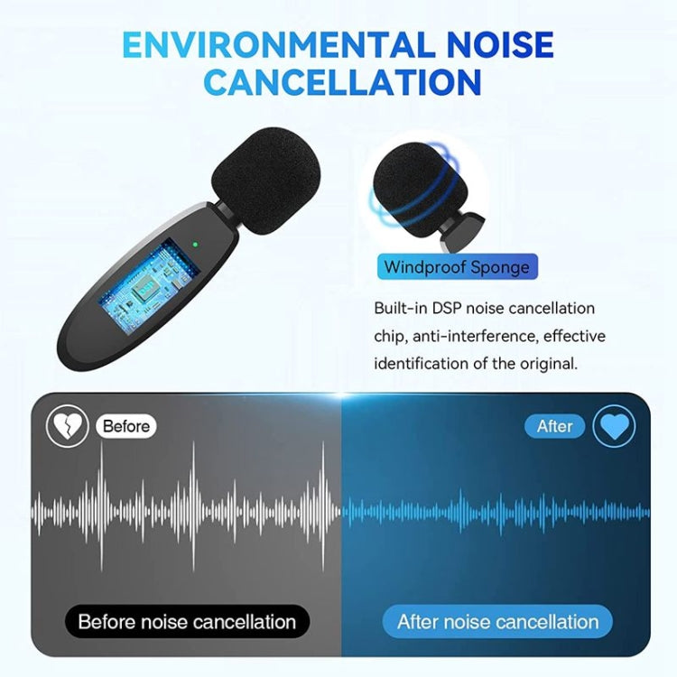 One by Two 3 in 1 Mini Wireless Lavalier Microphones for iPhone / Android / Camera with Noise Reduction Function