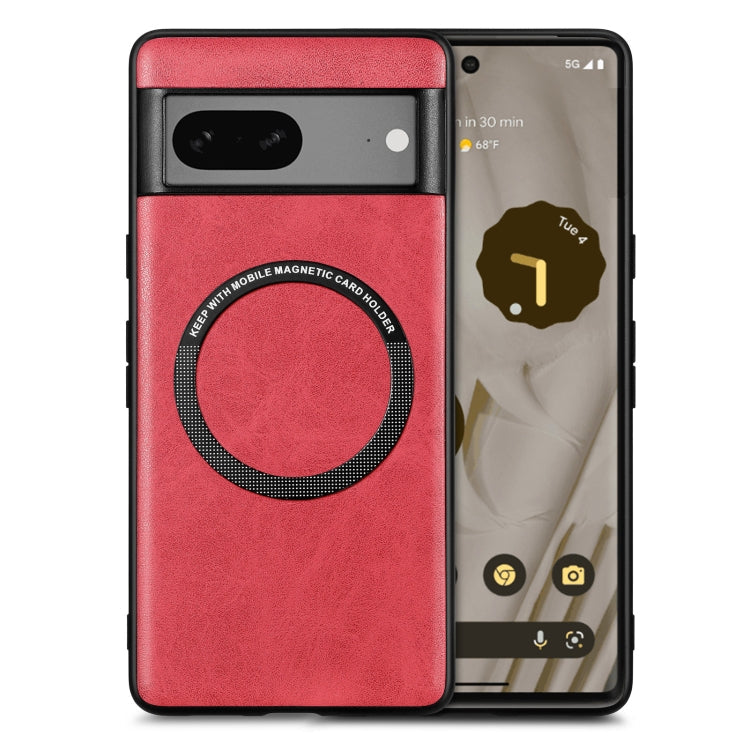 For Google Pixel 7A Solid Color Leather Skin Back Cover Phone Case(Red)