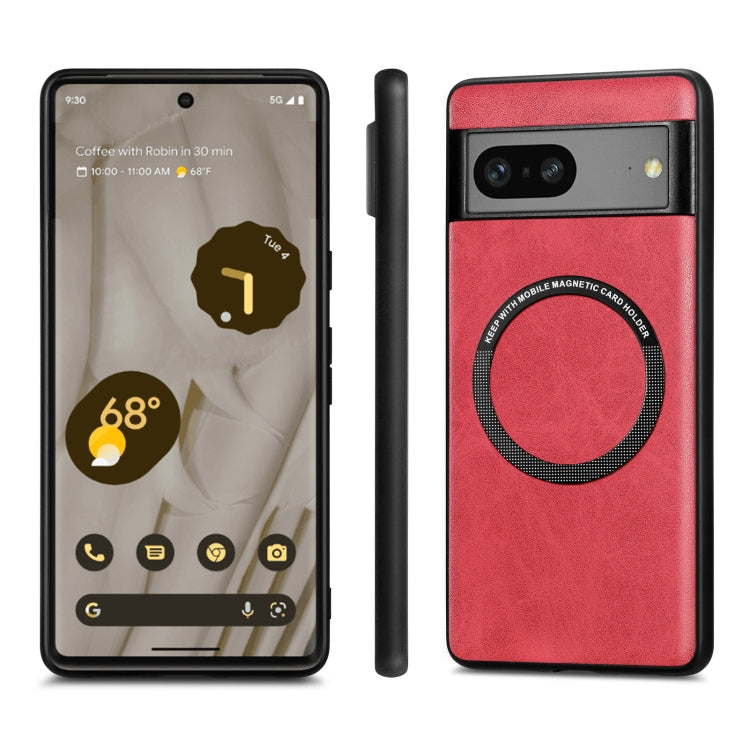 For Google Pixel 7A Solid Color Leather Skin Back Cover Phone Case(Red)