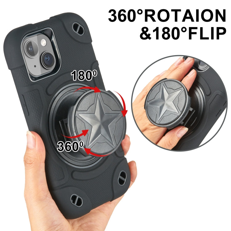 For iPhone 14  Shield PC Hybrid Silicone Phone Case(Black)