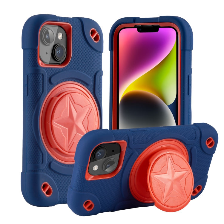 For iPhone 14  Shield PC Hybrid Silicone Phone Case(Navy?)