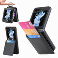 JUNSUNMAY Litchi Leather Skin PC Folding Phone Case, For Samsung Galaxy Z Flip6 / Flip7 FE, For Samsung Galaxy Z Flip5