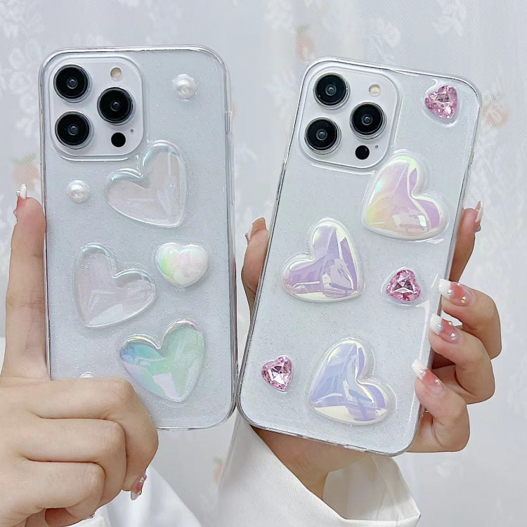 For iPhone 14 Pro Max Love Epoxy TPU Phone Case(Pink)