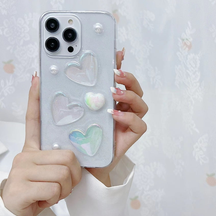For iPhone 14 Pro Max Love Epoxy TPU Phone Case(Pink)