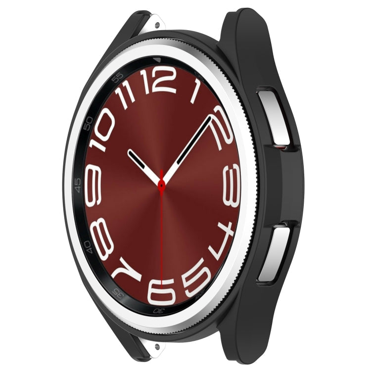 For Samsung Galaxy Watch 6 Classic 47mm Half Coverage Hollow PC Watch Protective Case(Black)
