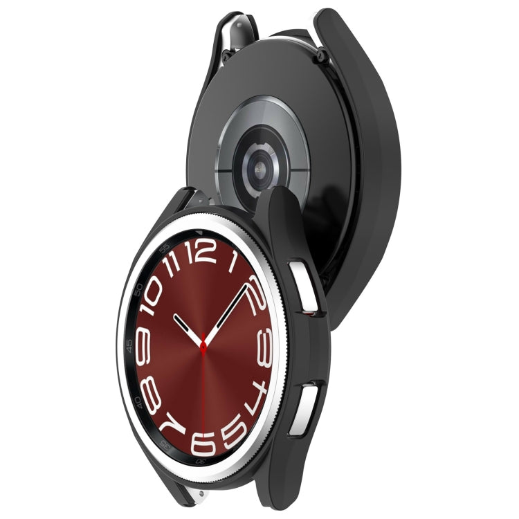 For Samsung Galaxy Watch 6 Classic 47mm Half Coverage Hollow PC Watch Protective Case(Black)
