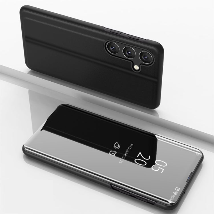 Plated Mirror Horizontal Flip Leather Phone Case with Holder, For Galaxy A55, For Galaxy A35, For Galaxy S24 Ultra 5G