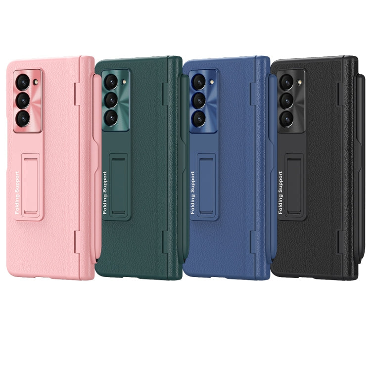 For  Samsung Galaxy Z Fold5 5G Integrated Folding Hinge Leather Phone Case, No Pen(Black)