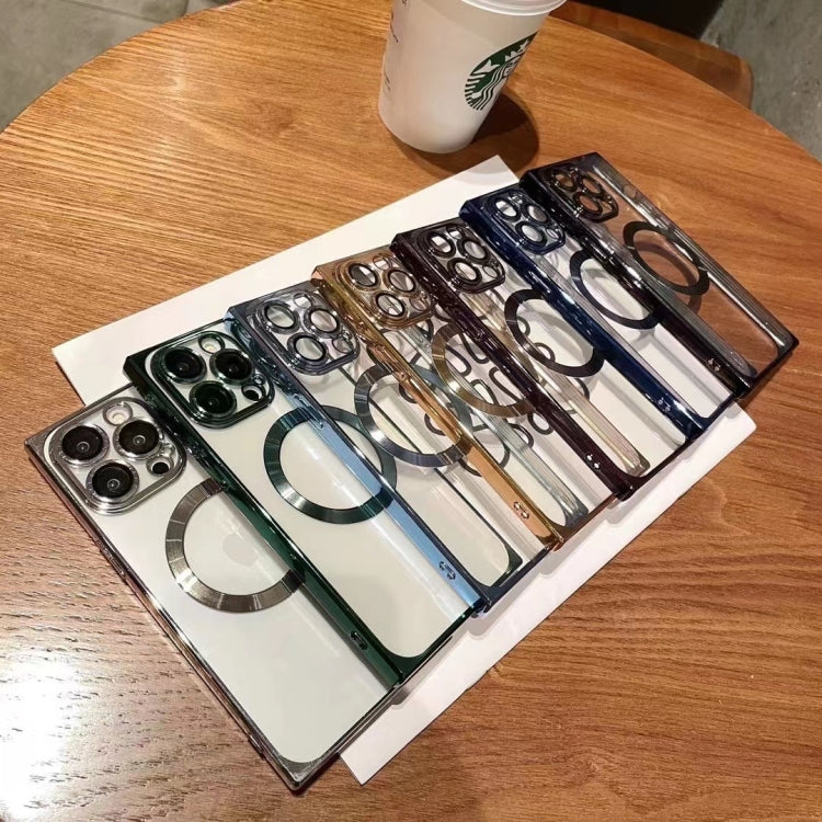 For iPhone 13 Square Magsafe Electroplating TPU Phone Case(Purple)