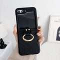 For Samsung Galaxy Z Flip5 5G Litchi Leather Ring Shockproof Phone Case(Black)