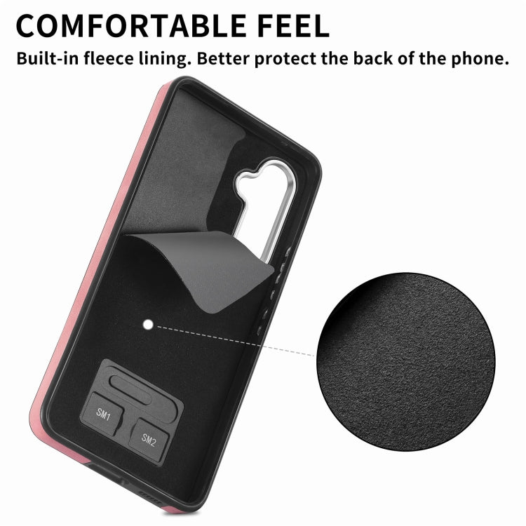 For Samsung Galaxy A34 5G Electroplating Skin-feel Leather Ring Card Wallet Phone Case(Pink)