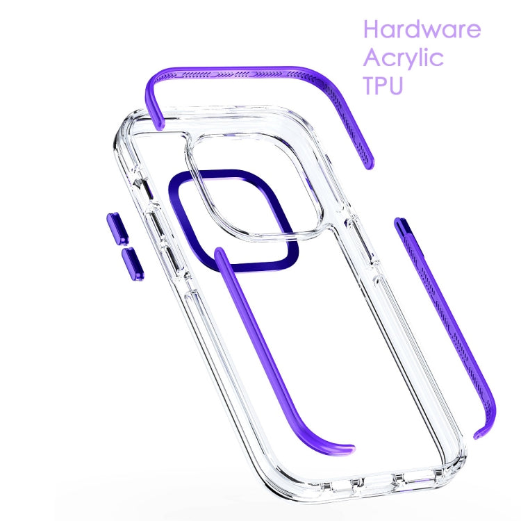 For  iPhone 15 Two-color TPU Transparent PC Shockproof Phone Case(White)