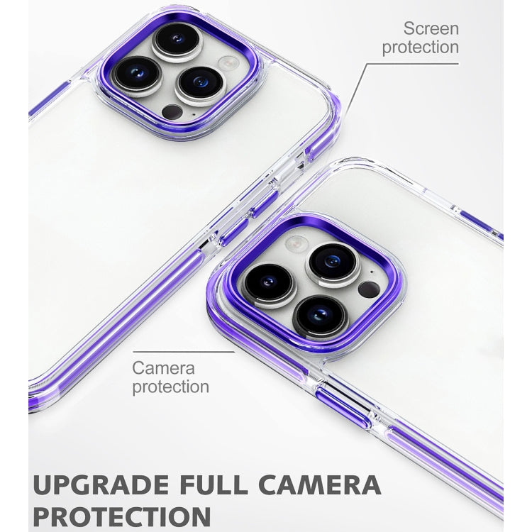 For  iPhone 15 Two-color TPU Transparent PC Shockproof Phone Case(White)