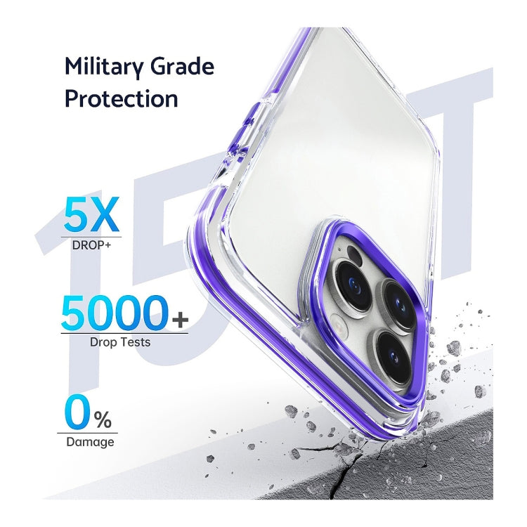 For  iPhone 15 Two-color TPU Transparent PC Shockproof Phone Case(White)