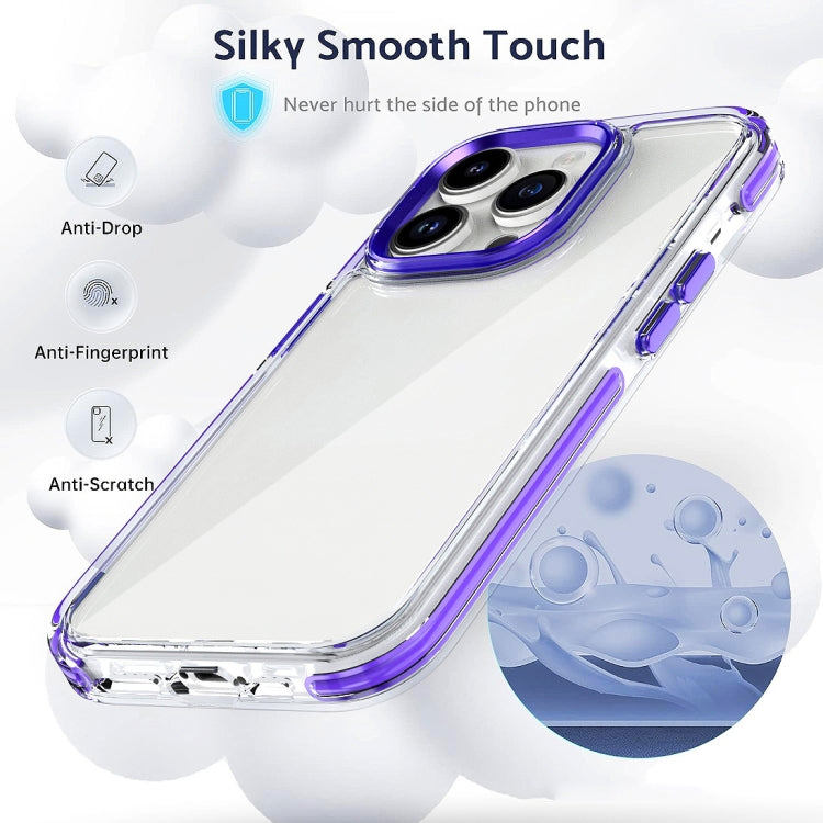 For  iPhone 15 Two-color TPU Transparent PC Shockproof Phone Case(White)