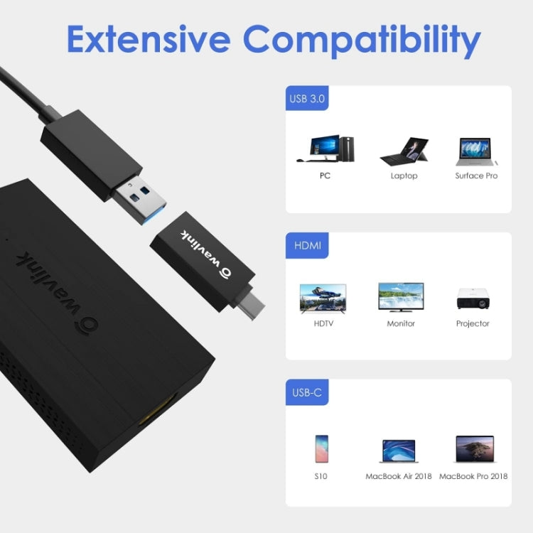 Wavlink UG7601HC Portable USB3.0-USB-C To HDMI Display Adapter