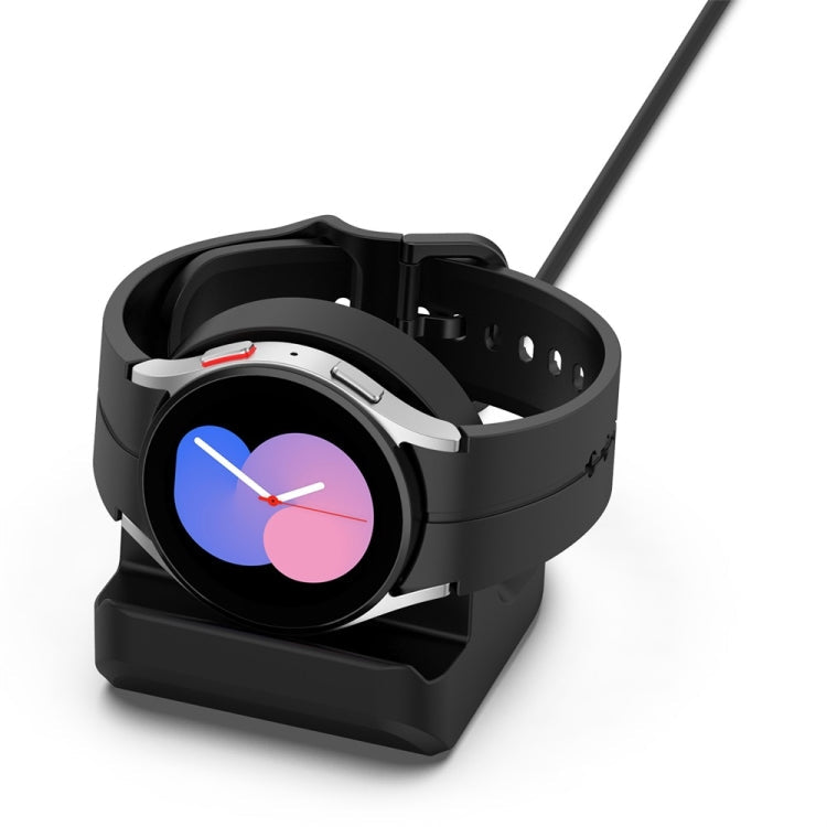 For Samsung Galaxy Watch6 / Watch6 Classic / Watch5 / Watch5 Pro JUNSUNMAY Silicone Charger Stand Non-Slip Base(Black)