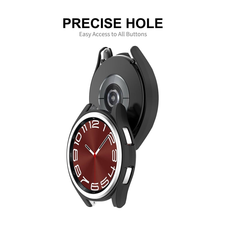 ENKAY Hat-Prince Electroplated Hard PC Case + 0.2mm 9H Glass Screen Protector, For Samsung Galaxy Watch6 Classic 43mm