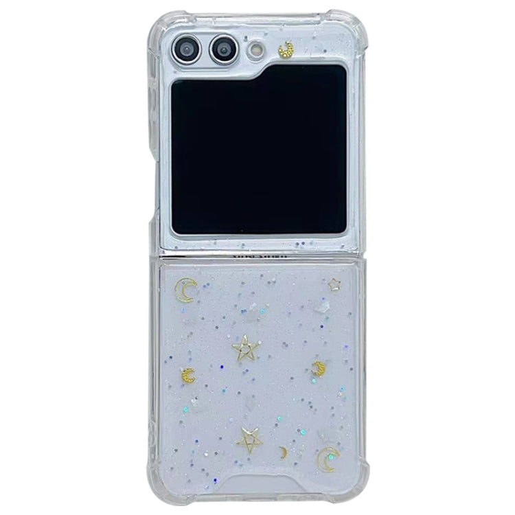 For Samsung Galaxy Z Flip5 Glitter Meteor  Shockproof Epoxy TPU Phone Case(Transparent)
