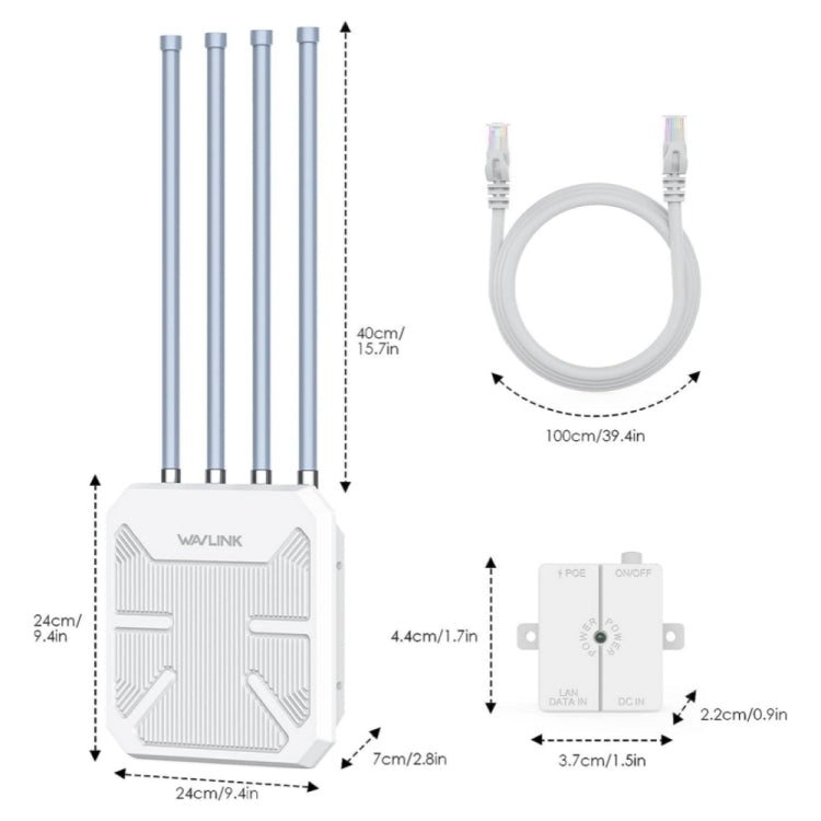 WAVLINK WN573HX1 WiFi 6 AX1800 IP67 Waterproof Outdoor Dual Band Wireless WiFi Routers, US Plug, EU Plug, UK Plug, AU Plug