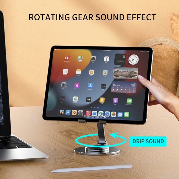 019 360 Degree Rotation Aluminum Alloy Desktop Phone Tablet Holder(Black)