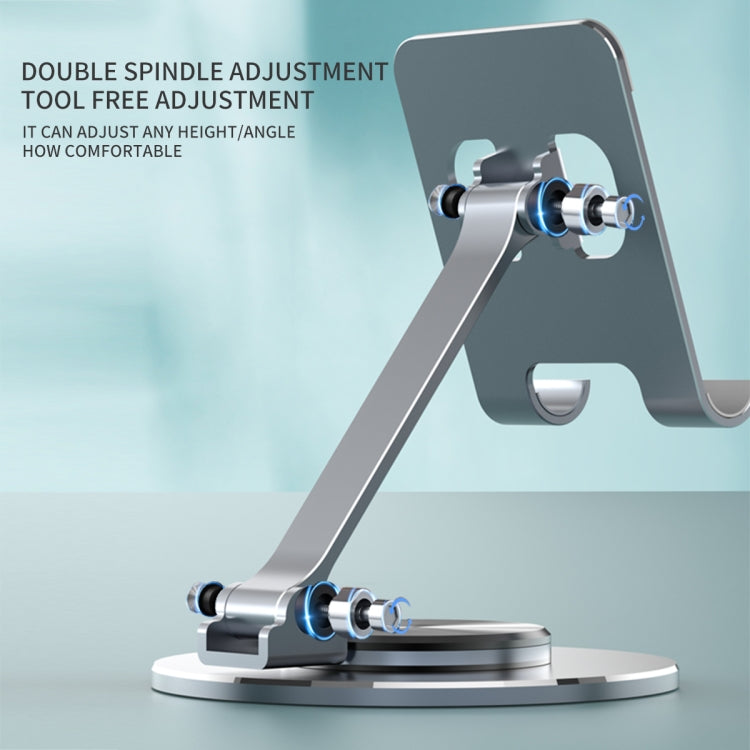 019 360 Degree Rotation Aluminum Alloy Desktop Phone Tablet Holder(Black)